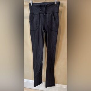 Lululemon Super High Rise Hiking Black Leggings Tie Waist XLong Length Size 4